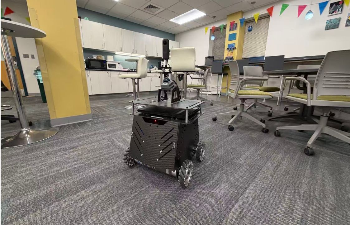 Robot used in the 2026 CMU Vision-Language-Navigation Challenge, whose results were presented at the AI Meets Autonomy workshop.