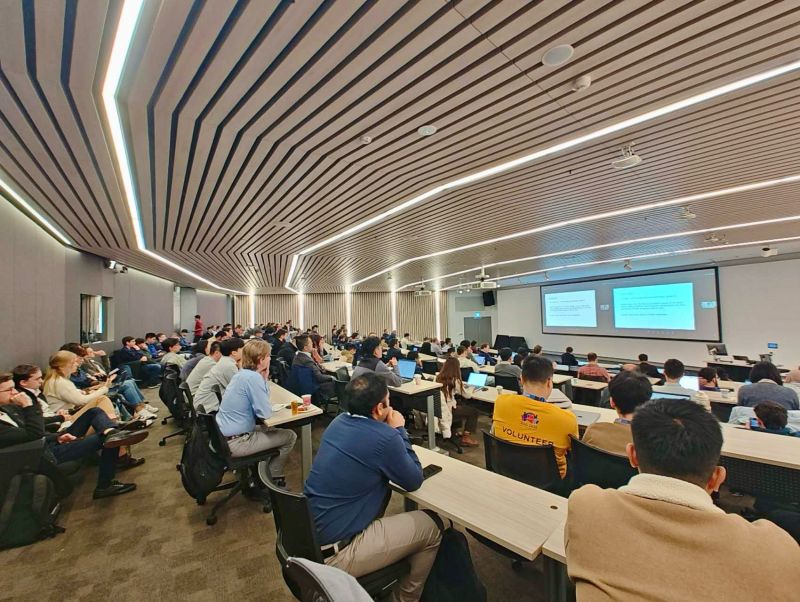Audience and lecture room at the RSS 2026 From Perception to Action workshop in Sydney, photographed in the organizer's event recap.